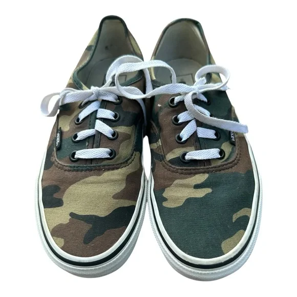 Vans‎ Authentic Camo Sneakers - Green and Brown Woman’s 7.5/Mens 6 - Picture 2 of 9